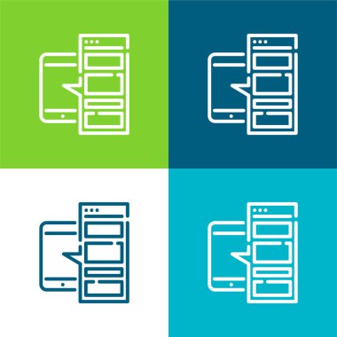 Uygulama Düz 4 renk en küçük simge kümesi