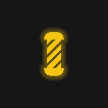 Berber Dükkanı sarı parlak neon ikonu