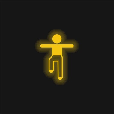 Çocuk Dengesi Konumu Sarı Parlak Neon simgesi