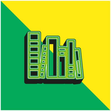 Kitap Grubu Yeşil ve Sarı Modern 3d vektör simgesi logosu
