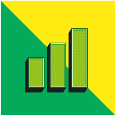 Analysis Bars. Infography Green and yellow modern 3d vector icon logo clipart