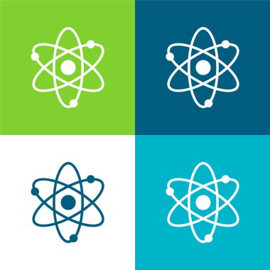 Atomlar Düz 4 renk en küçük simge kümesi