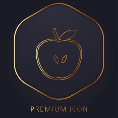Apple Silueti altın çizgi prim logosu veya simgesi
