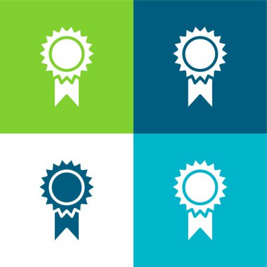 Ödül Düz 4 renk minimal simgesi seti
