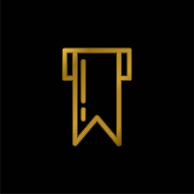 Yer imi altın kaplamalı metalik simge veya logo vektörü