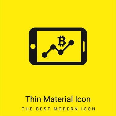 Bitcoin Cep Telefonu Bağlantıları Grafiksel asgari düzeyde parlak sarı malzeme simgesi