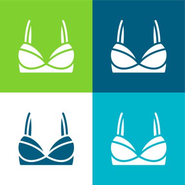 Sütyen Düz 4 renk minimal simge kümesi