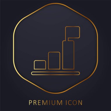 Bar Chart golden line premium logo or icon clipart