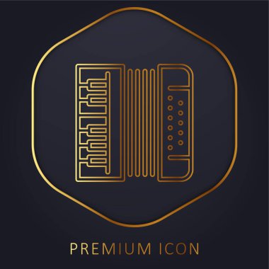 Akordeon altın çizgisi prim logosu veya simgesi
