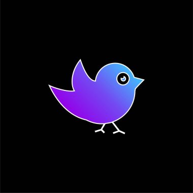 Black Bird blue gradient vector icon clipart