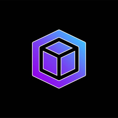 3d mavi eğimli vektör simgesi