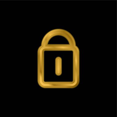 Altın kaplamalı metalik simge veya logo vektörünü engelle