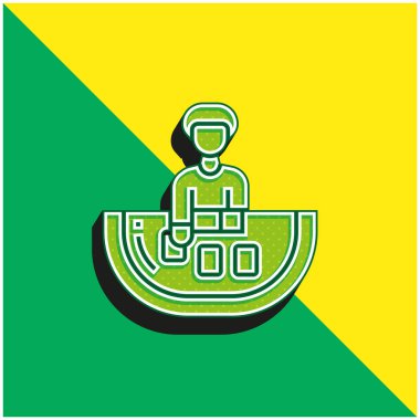 Bakara Yeşil ve sarı modern 3d vektör simgesi logosu