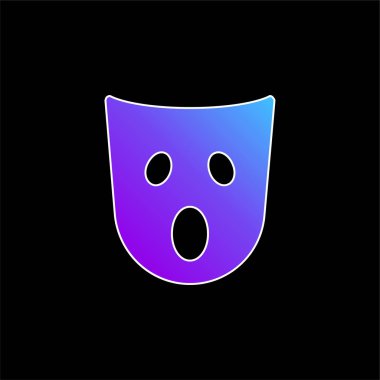 Astonishment Mask blue gradient vector icon clipart