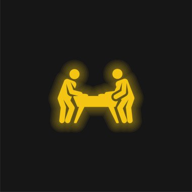 Hava Hokeyi sarı parlak neon simgesi