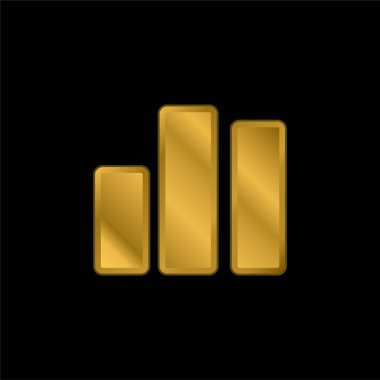 Çubuk altın kaplama metalik simge veya logo vektörü