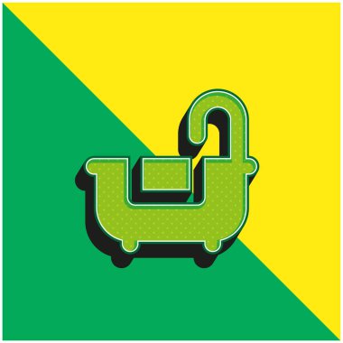 Küvet Yeşil ve sarı modern 3D vektör simgesi logosu