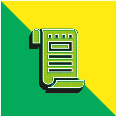 Bill Green ve sarı modern 3D vektör simgesi logosu