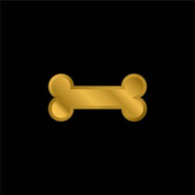 Kemik altın kaplama metalik simge veya logo vektörü