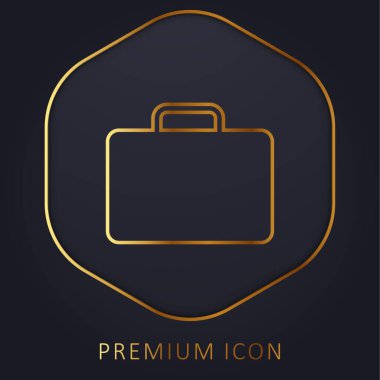 Black Briefcase golden line premium logo or icon clipart