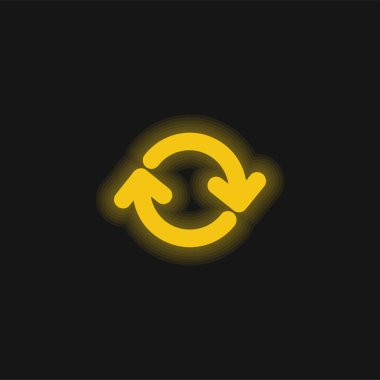 Oklar Çember sarı parlak neon simgesi