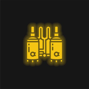Parlayan sarı neon ikon mayalanması