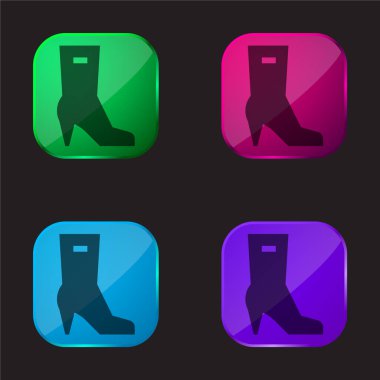 Dört renkli cam düğme simgesini çizer