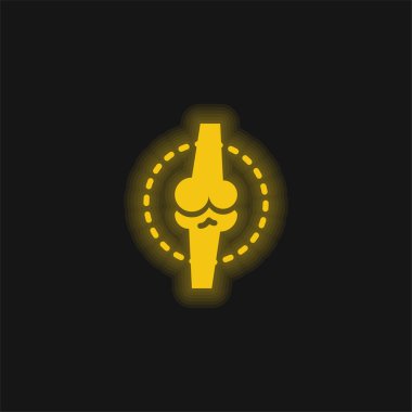 Kemik sarısı parlak neon simgesi