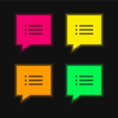 Argument four color glowing neon vector icon clipart
