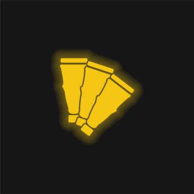 Sanat Parçası Bir Hayran Sarı Parıldayan Neon ikonu gibi