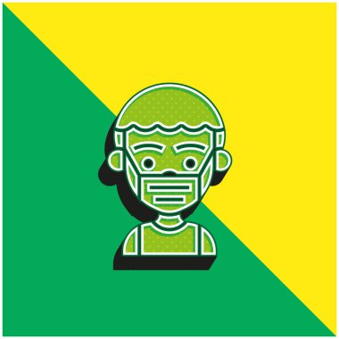 Çocuk Yeşil ve Sarı Modern 3D vektör simgesi logosu