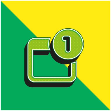 Uyarı Yeşil ve Sarı Modern 3D vektör simgesi logosu