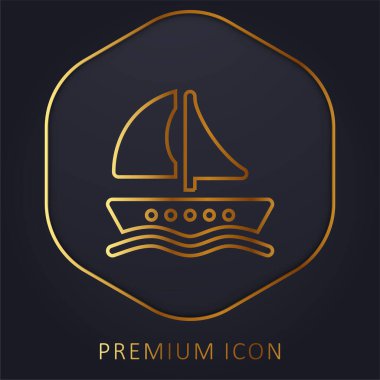Boat golden line premium logo or icon clipart
