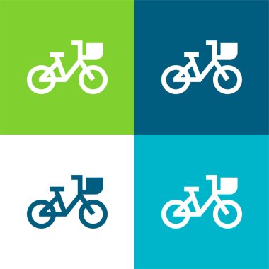 Motosiklet Düz 4 renk simgesi seti