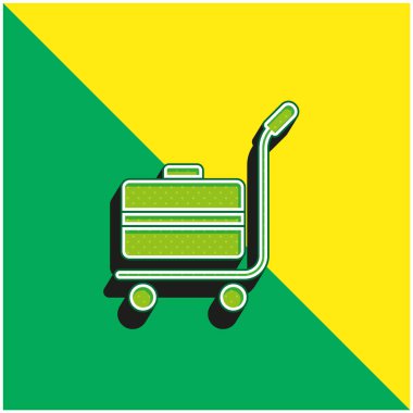 Bagaj Yeşil ve Sarı modern 3d vektör simgesi logosu