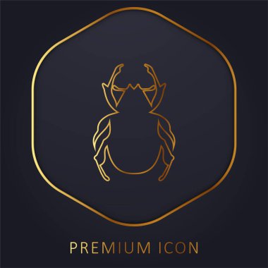 Böcek Şekli altın çizgi prim logosu veya simgesi