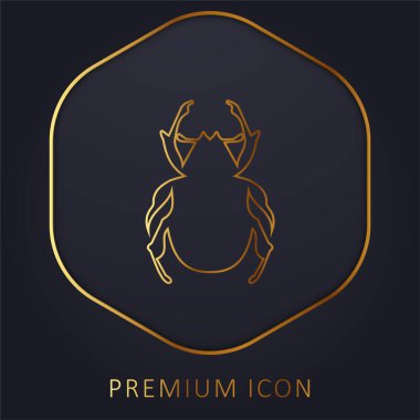 Beetle Shape golden line premium logo or icon clipart
