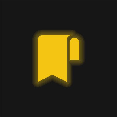 Yer imi sarı parlak neon simgesi