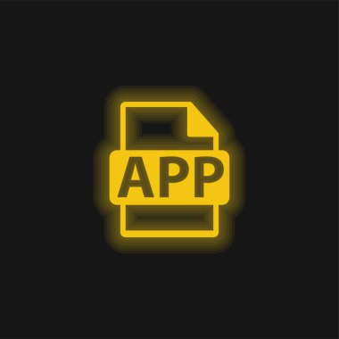 APP Dosya Sembolü Sarı parlak neon simgesi