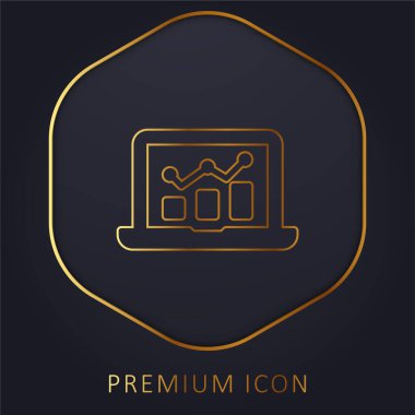 Analitik altın çizgi prim logosu veya simgesi