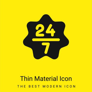 24/7 minimal bright yellow material icon clipart