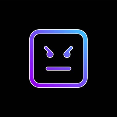 Öfkeli Duygu Meydanı Mavi Yüzlü vektör simgesi