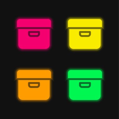 Parlayan dört renkli neon vektör simgesi