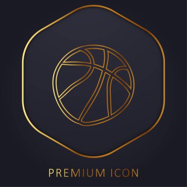 Basketbol Topu Eli Altın çizgili logo veya simge