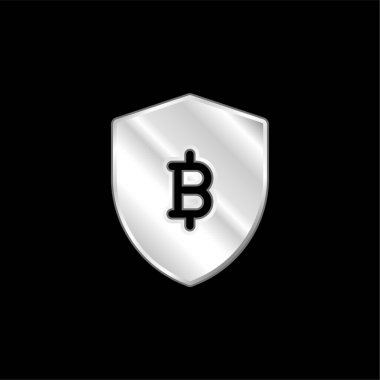Bitcoin gümüş kaplama metalik simge