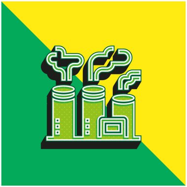 Air Pollution Green and yellow modern 3d vector icon logo clipart