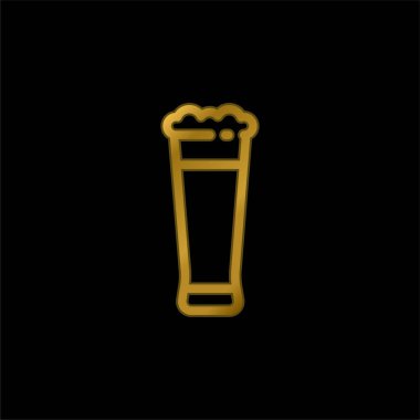 Bira altın kaplama metalik simge veya logo vektörü