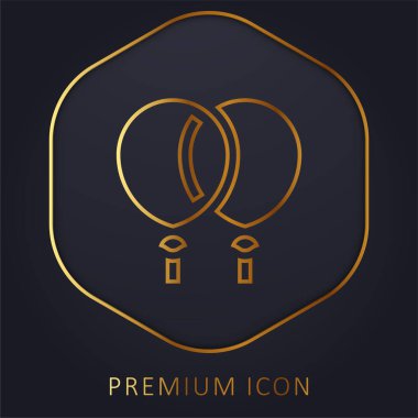 Balonlar altın çizgi prim logosu veya simgesi