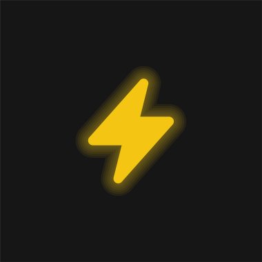 Bolt yellow glowing neon icon clipart