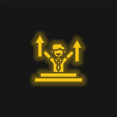 Advance yellow glowing neon icon clipart